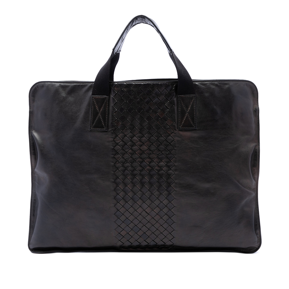 Pre-Loved Bottega Veneta Intrecciato Trimmed Leather Soft Briefcase